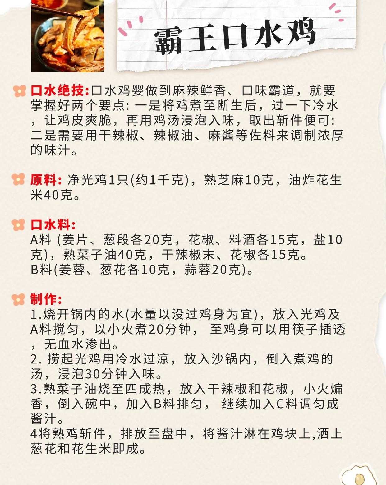 集麻辣鲜嫩爽于一身的八款口水鸡秘制配方，赶紧收藏